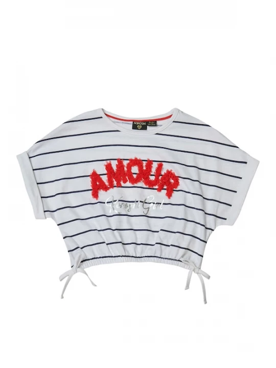 Foto van product KOROSHI Shirt blauw / rood / wit