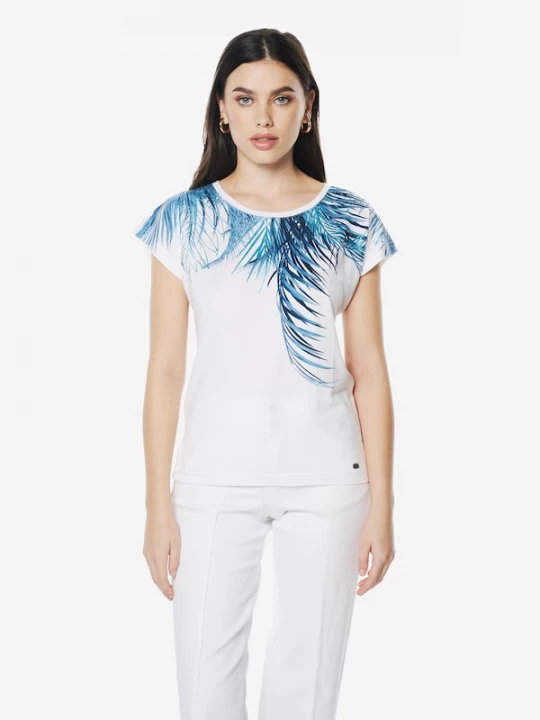 Foto van product KOROSHI Shirt blauw / wit