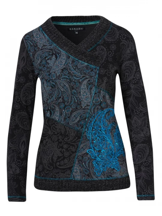 Foto van product KOROSHI Shirt blauw / zwart