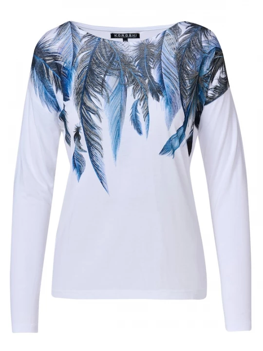 Foto van product KOROSHI Shirt blauw / zwart / wit