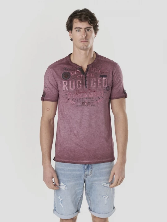 Foto van product KOROSHI Shirt bourgogne / zwart