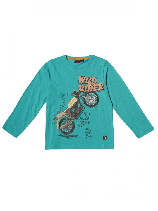 Foto van product KOROSHI Shirt bruin / jade groen / oranje / zwart