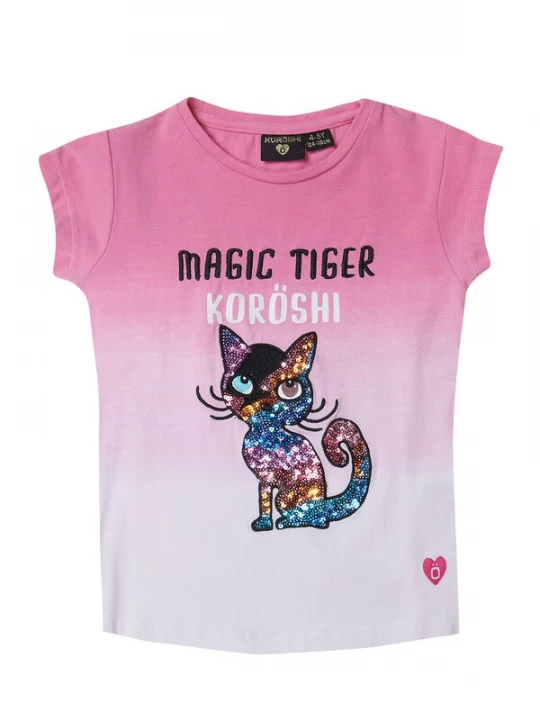 Foto van product KOROSHI Shirt bruin / pink / zwart