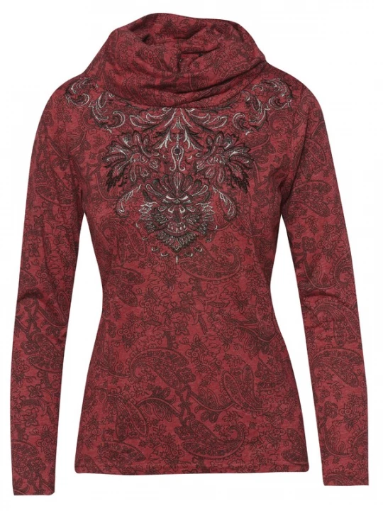 Foto van product KOROSHI Shirt bruin / rood / zwart