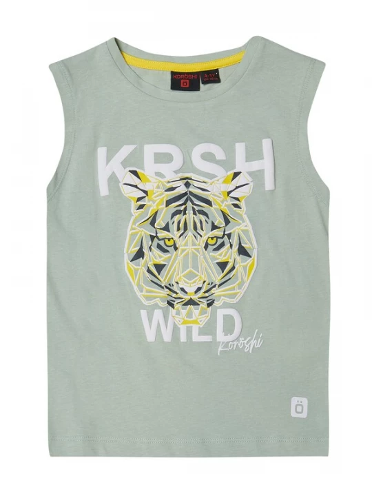 Foto van product KOROSHI Shirt citroen / pastelgroen / zwart / wit