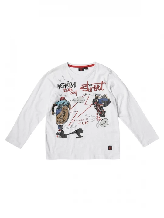 Foto van product KOROSHI Shirt donkerblauw / donkerrood / zwart / wit