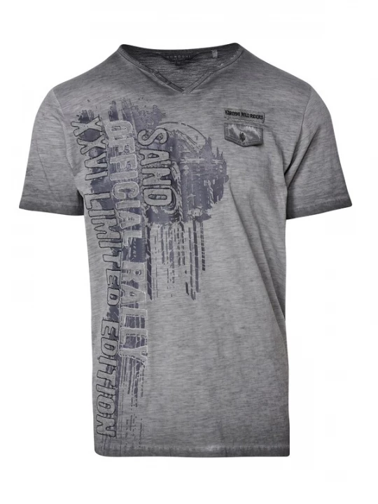 Foto van product KOROSHI Shirt donkergrijs / grijs gemêleerd / zwart