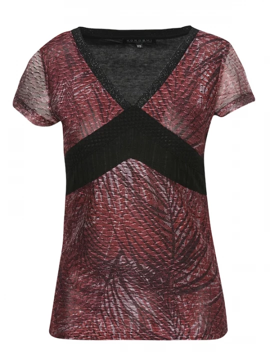 Foto van product KOROSHI Shirt donkerrood / zwart