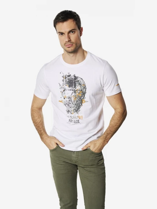 Foto van product KOROSHI Shirt geel / grijs / wit