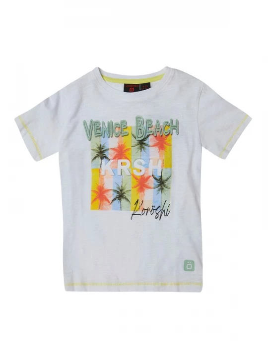 Foto van product KOROSHI Shirt geel / groen / zwart / wit