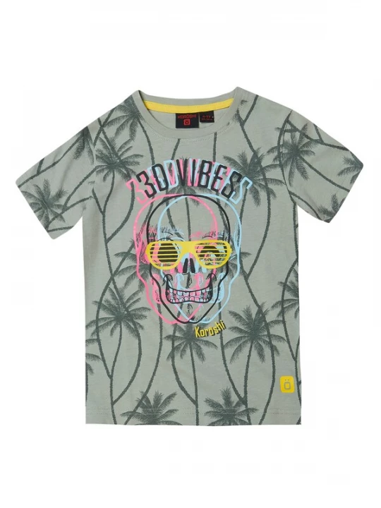 Foto van product KOROSHI Shirt geel / spar / pastelgroen / pink