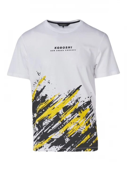 Foto van product KOROSHI Shirt geel / zwart / wit