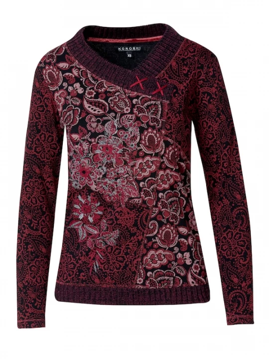 Foto van product KOROSHI Shirt gemengde kleuren / donkerrood