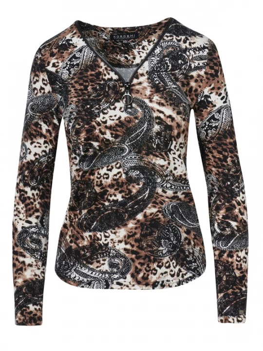 Foto van product KOROSHI Shirt gemengde kleuren / zwart