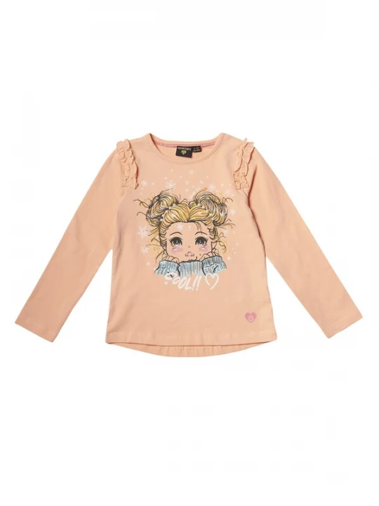 Foto van product KOROSHI Shirt goud / abrikoos / zwart / wit