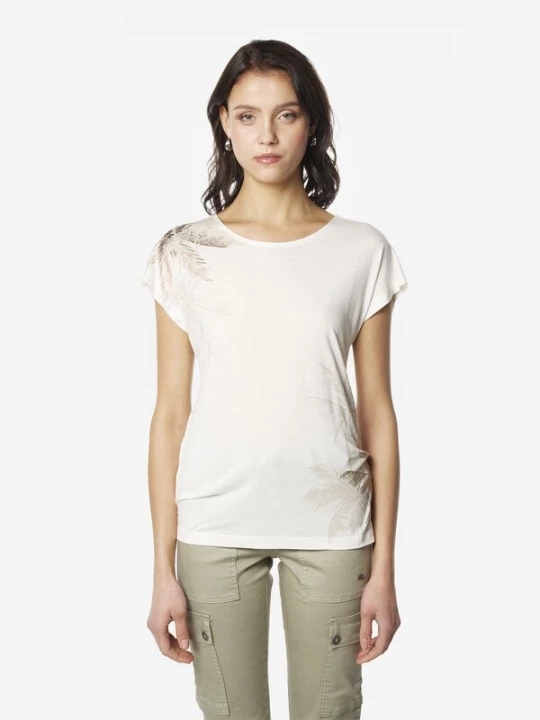 Foto van product KOROSHI Shirt greige / wit