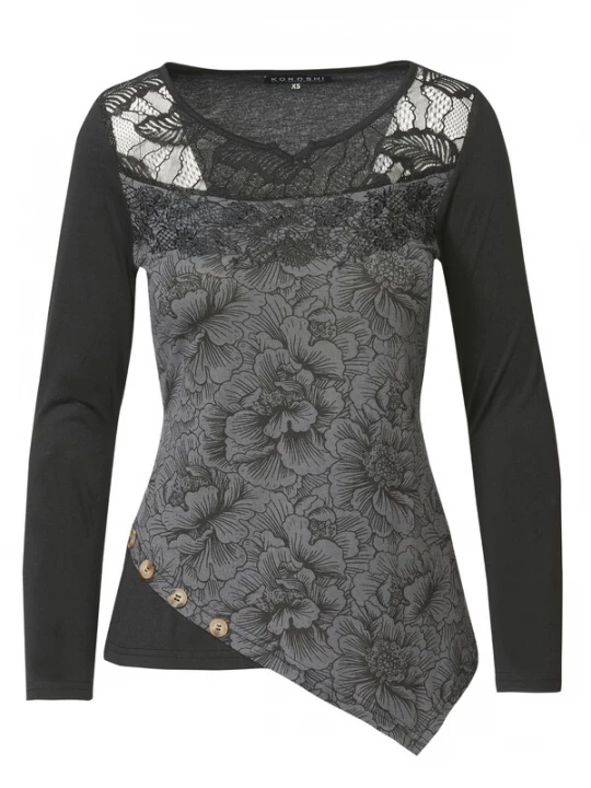 Foto van product KOROSHI Shirt grijs / antraciet