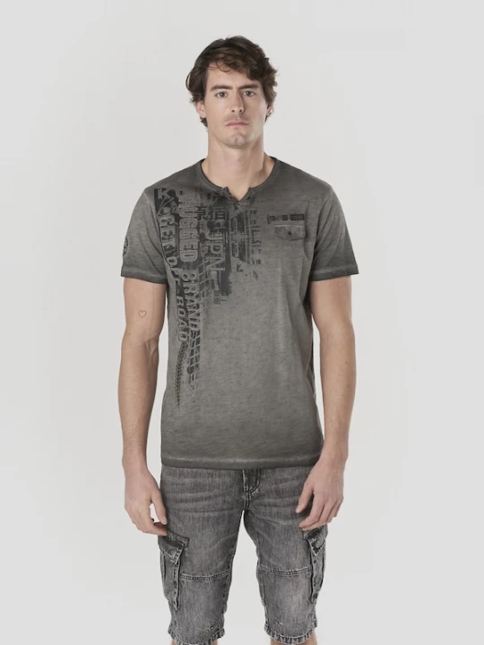 Foto van product KOROSHI Shirt grijs / donkergrijs / grijs gemêleerd