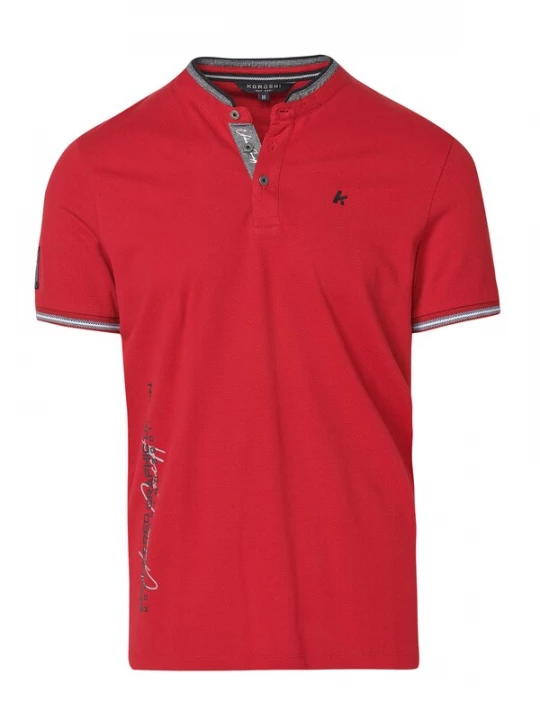 Foto van product KOROSHI Shirt grijs / donkerrood / zwart