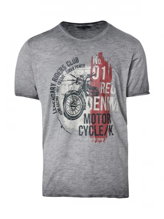 Foto van product KOROSHI Shirt grijs / donkerrood / zwart / wit
