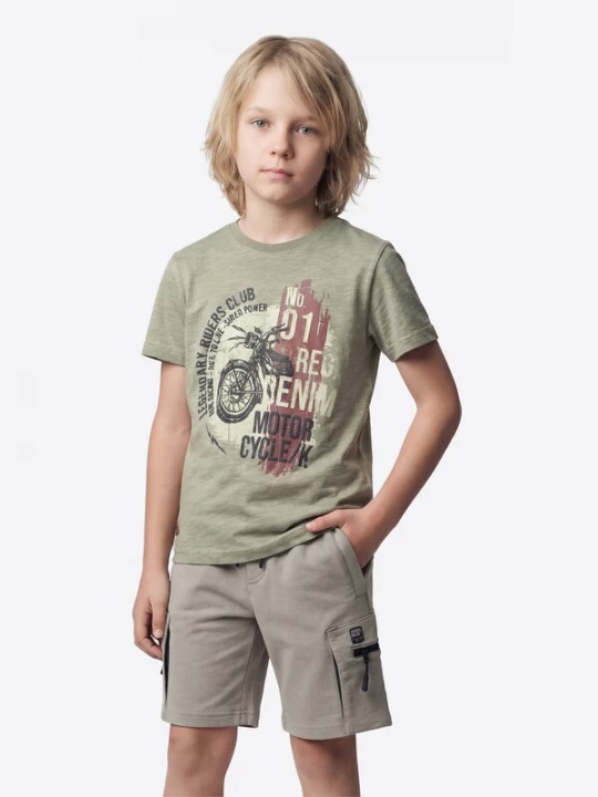Foto van product KOROSHI Shirt grijs gemêleerd / lichtgroen / bordeaux / zwart
