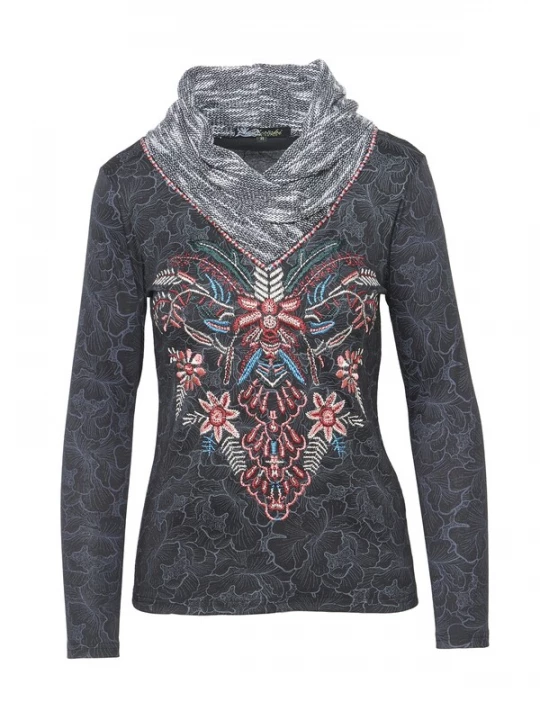 Foto van product KOROSHI Shirt grijs / gemengde kleuren