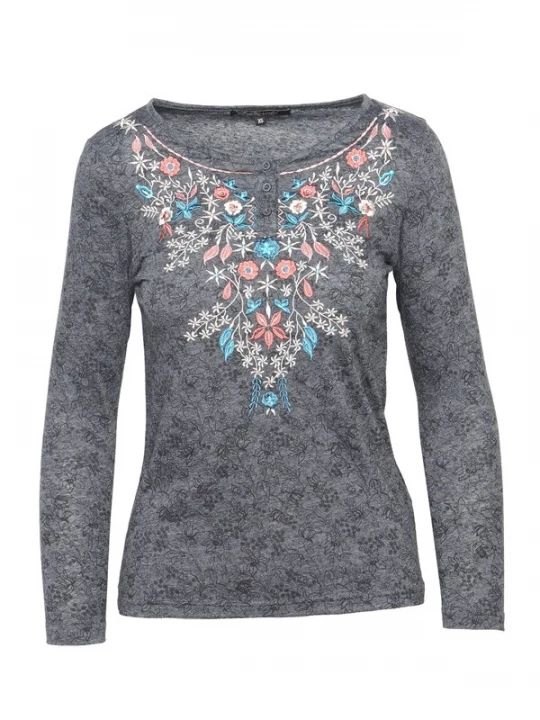Foto van product KOROSHI Shirt grijs / gemengde kleuren