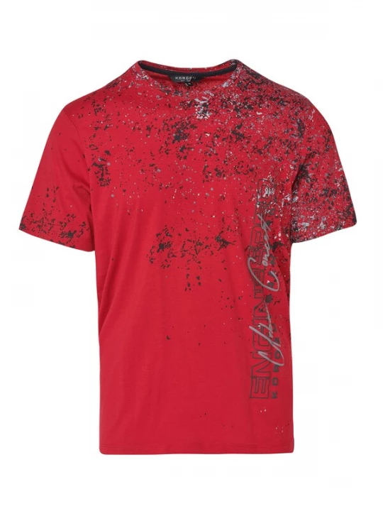 Foto van product KOROSHI Shirt grijs / rood / zwart