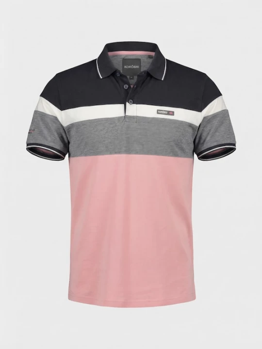 Foto van product KOROSHI Shirt grijs / rosa / zwart / wit