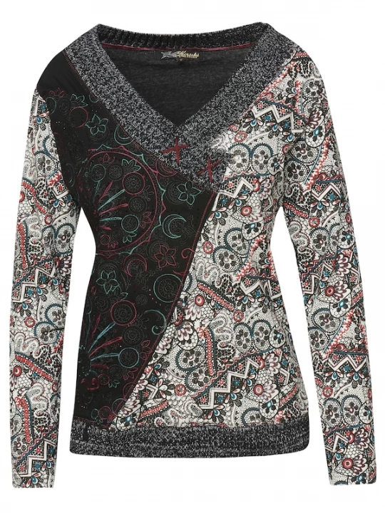 Foto van product KOROSHI Shirt grijs / zwart
