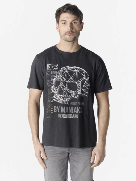 Foto van product KOROSHI Shirt grijs / zwart / wit