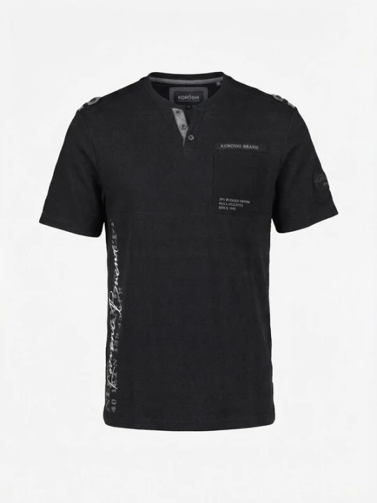 Foto van product KOROSHI Shirt grijs / zwart / wit