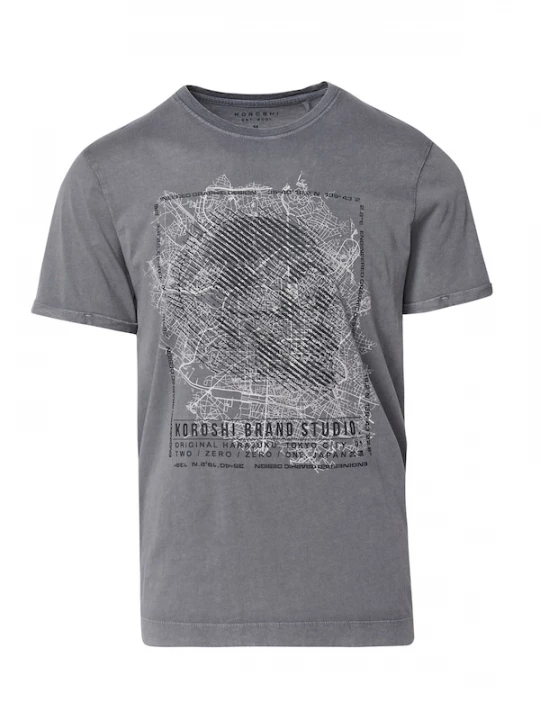 Foto van product KOROSHI Shirt grijs / zwart / wit