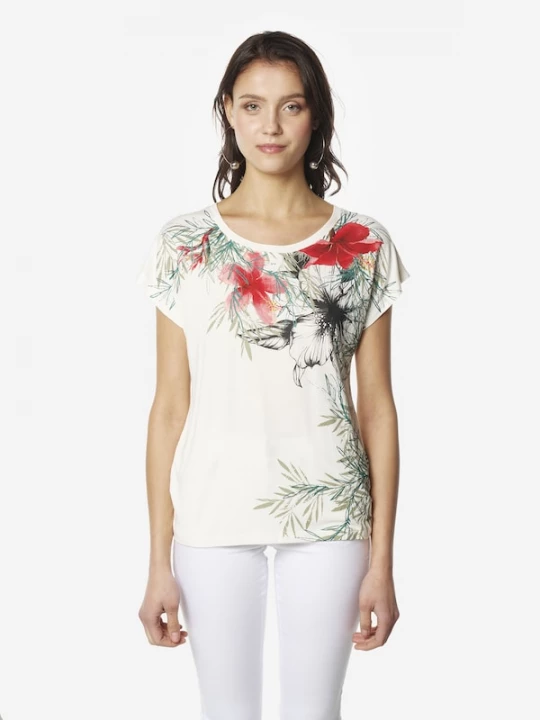 Foto van product KOROSHI Shirt groen / rood / zwart / wit