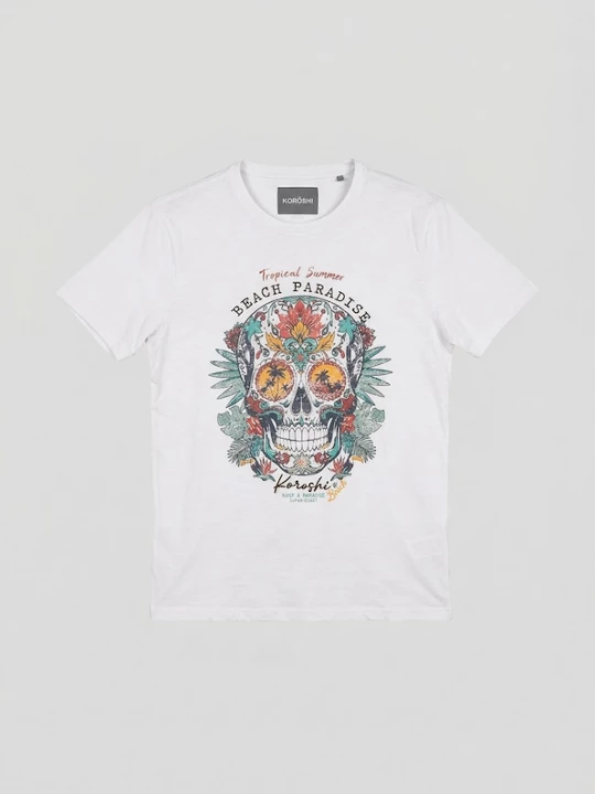 Foto van product KOROSHI Shirt honing / lichtgroen / lichtrood / wit
