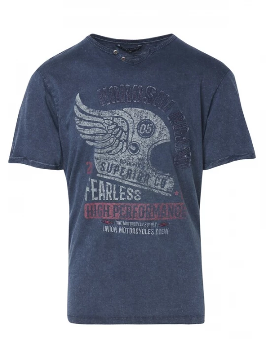 Foto van product KOROSHI Shirt indigo / watermeloen rood / wit