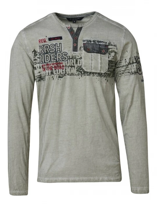 Foto van product KOROSHI Shirt kaki / rood / zwart