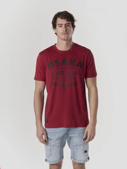 Foto van product KOROSHI Shirt karmijnrood / zwart