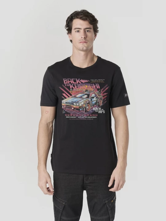 Foto van product KOROSHI Shirt lichtblauw / geel / rood / zwart