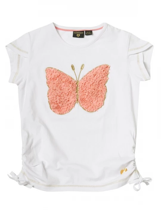 Foto van product KOROSHI Shirt lichtoranje / wit