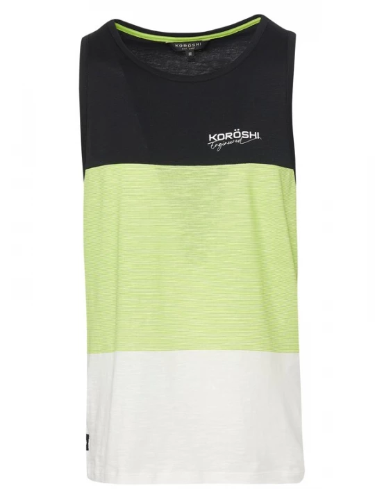 Foto van product KOROSHI Shirt limoen / zwart / wit