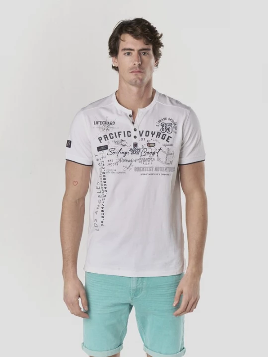 Foto van product KOROSHI Shirt marine / grijs / wit