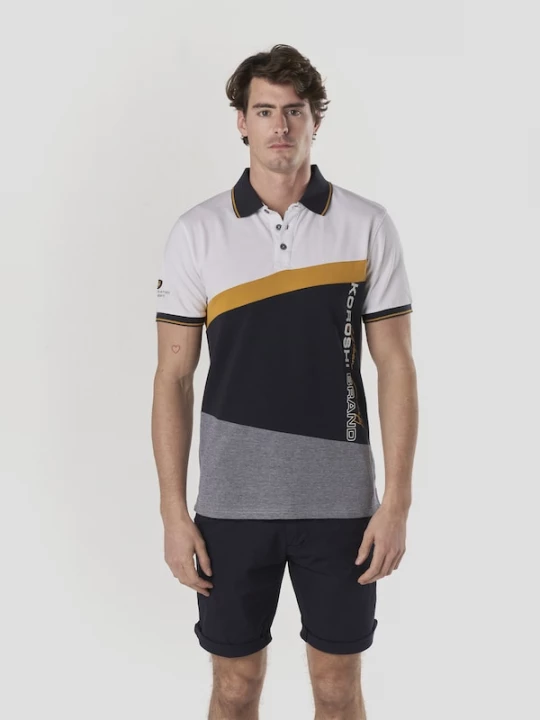 Foto van product KOROSHI Shirt mosterd / grijs / zwart / offwhite