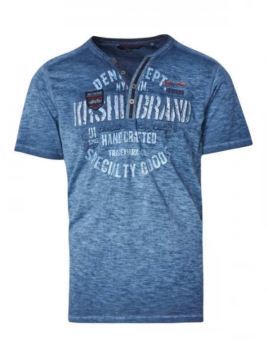 Foto van product KOROSHI Shirt navy / blauw gemêleerd / bloedrood