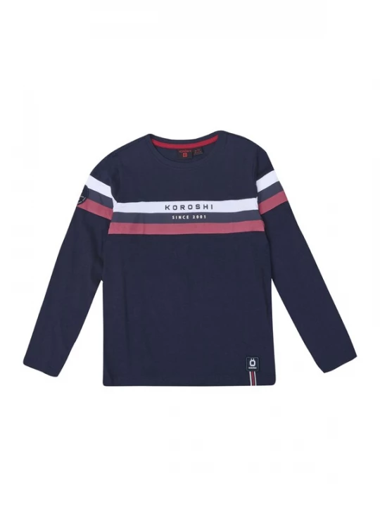 Foto van product KOROSHI Shirt navy / bourgogne / offwhite