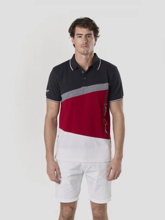 Foto van product KOROSHI Shirt navy / grijs / rood / wit
