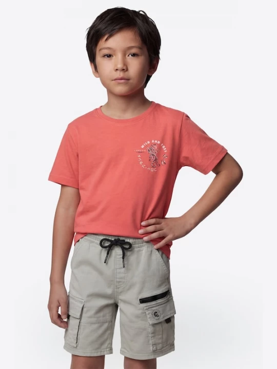 Foto van product KOROSHI Shirt navy / koraal / offwhite