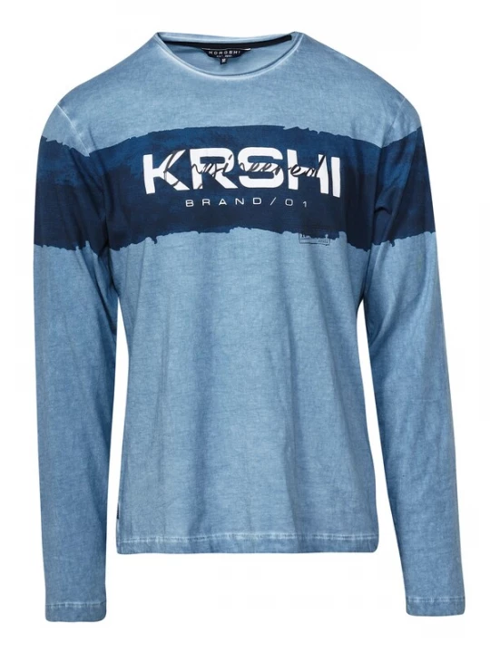 Foto van product KOROSHI Shirt navy / lichtblauw / wit