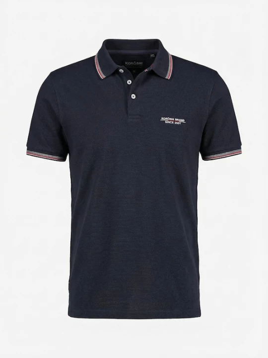 Foto van product KOROSHI Shirt navy / roestrood / wit