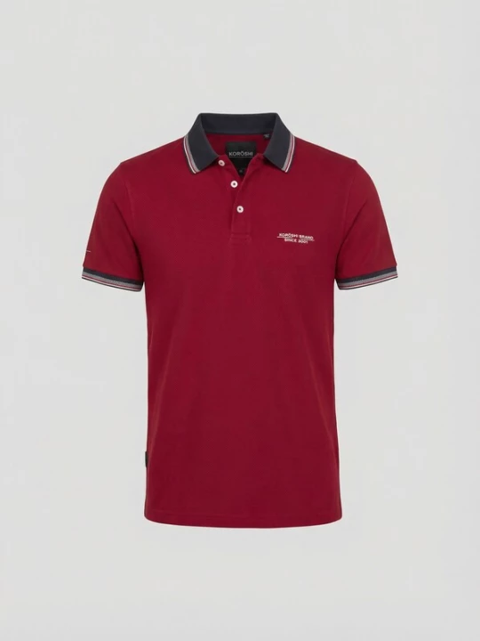 Foto van product KOROSHI Shirt navy / rood / bloedrood / wit